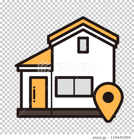 簡單的房屋圖示 + 位置標記 134445004