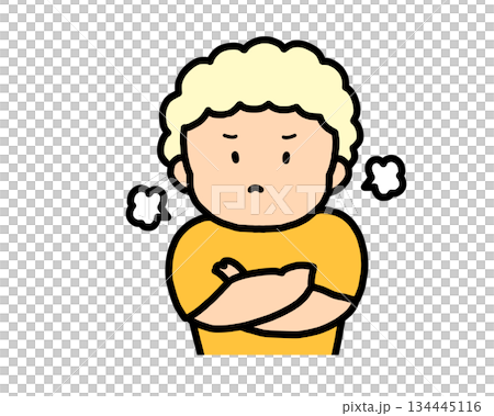 Angry blonde boy 134445116
