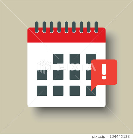 Icon calendar - pop up message alert or error 134445128