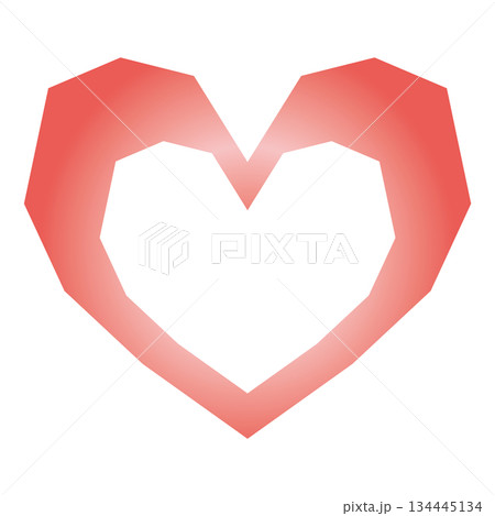 リングハート　ゲーム風ハートのイラスト　単体 134445134