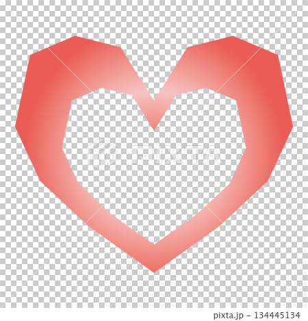 リングハート　ゲーム風ハートのイラスト　単体 134445134