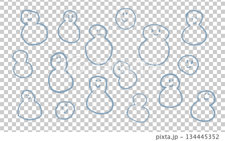 Doodle snowman illustration 134445352