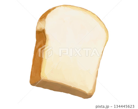 食パン一枚のイラスト(斜め) 134445623