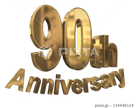 3DCG文字「90th Anniversary/90周年マークキラキラ」 134446124