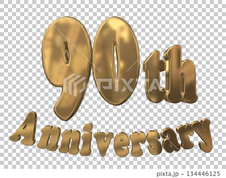 3DCG text "90th Anniversary/90th Anniversary Sparkling Mark" 3DCG text "90th Anniversary/90th Anniversary Sparkling Mark" 134446125