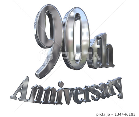 3DCG文字「90th Anniversary/90周年マークキラキラ」 134446183