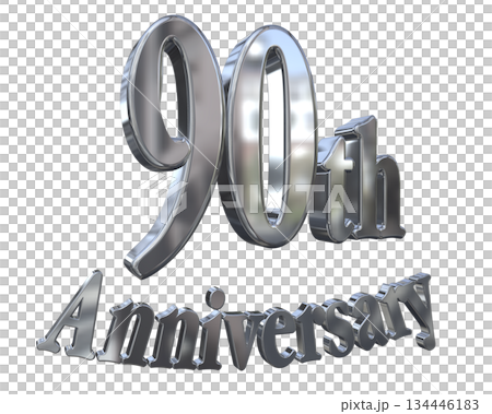 3DCG文字「90th Anniversary/90周年マークキラキラ」 134446183