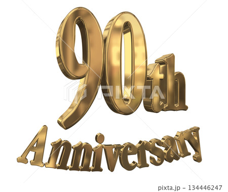 3DCG文字「90th Anniversary/90周年マークキラキラ」 134446247