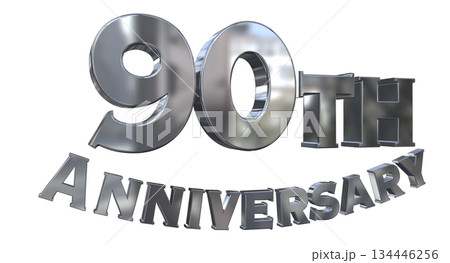 3DCG文字「90th Anniversary/90周年マークキラキラ」 134446256