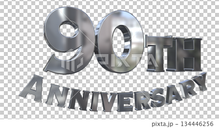 3DCG文字「90th Anniversary/90周年マークキラキラ」 134446256