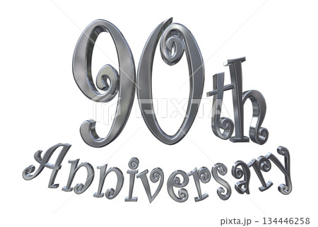 3DCG文字「90th Anniversary/90周年マークキラキラ」 134446258