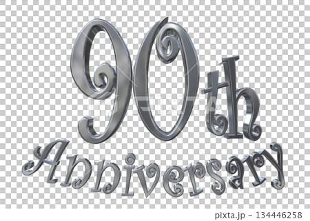 3DCG文字「90th Anniversary/90周年マークキラキラ」 134446258
