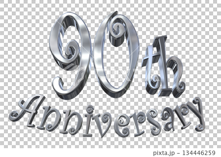 3DCG文字「90th Anniversary/90周年マークキラキラ」 3DCG文字「90th Anniversary/90周年マークキラキラ」 134446259