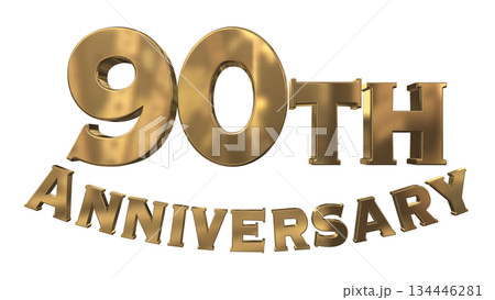 3DCG文字「90th Anniversary/90周年マークキラキラ」 134446281
