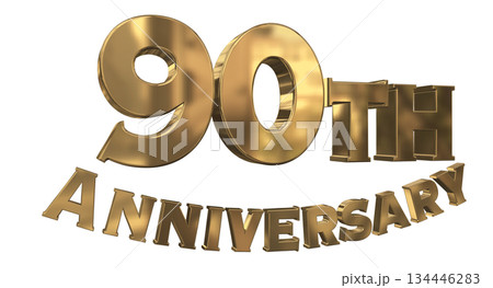 3DCG文字「90th Anniversary/90周年マークキラキラ」 134446283