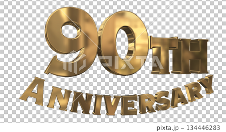 3DCG文字「90th Anniversary/90周年マークキラキラ」 134446283