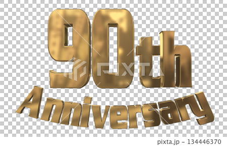 3DCG文字「90th Anniversary/90周年マークキラキラ」 134446370