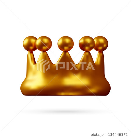 Gold crown as king or queen symbol 3d 134446572
