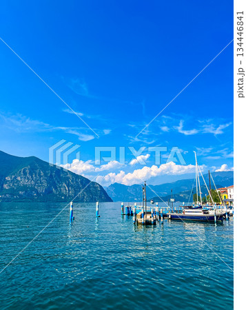 Ferry dock in the town of Iseo 134446841