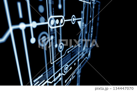 近未来的なサイバー回路のデジタル背景 134447070