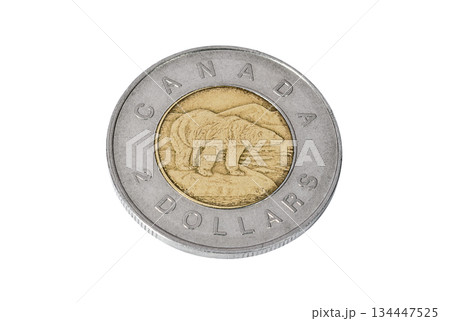 Coin of two Canadian dollars 134447525