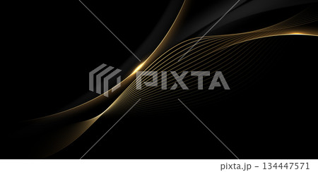 Abstract modern design black background with luxury golden elements vector illustration. Abstract modern design black background with luxury golden elements vector illustration. 134447571