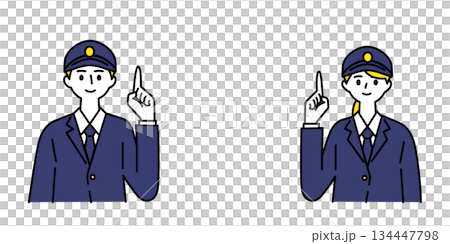 男女警官指著 134447798