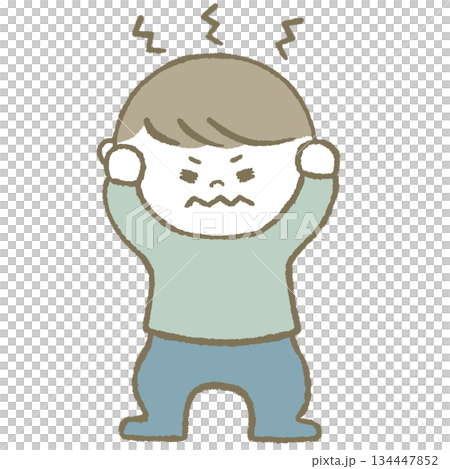 Child holding his head, light blue 134447852