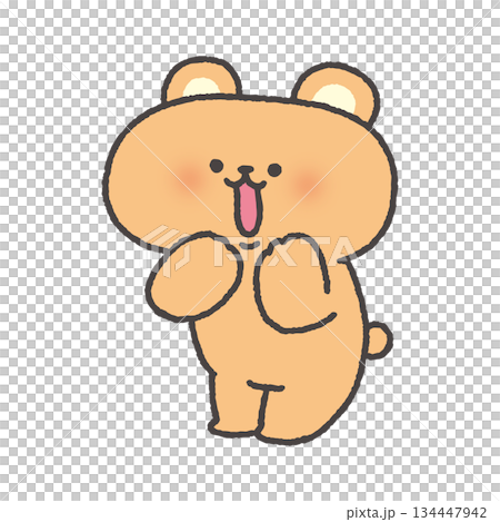 Cute bear screaming with joy 134447942