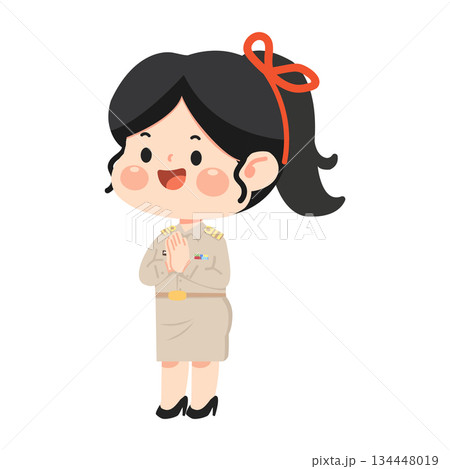 Illustration of Thai Female Teacher Cartoon Character in Friendly Education 134448019