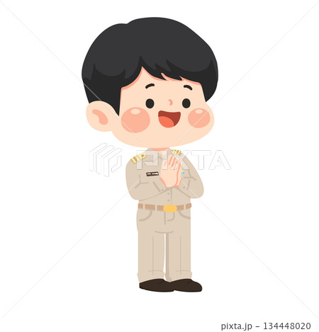Illustration of Thai male Teacher Cartoon Character in Friendly Education 134448020