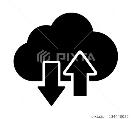 クラウドサービスのアイコン　アップロードとダウンロード 134448023