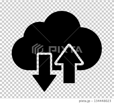 クラウドサービスのアイコン　アップロードとダウンロード 134448023
