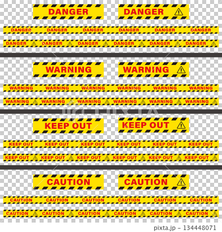 警示危險的警戒線插圖 134448071