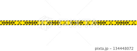 危険のバリケードテープのイラスト 134448072