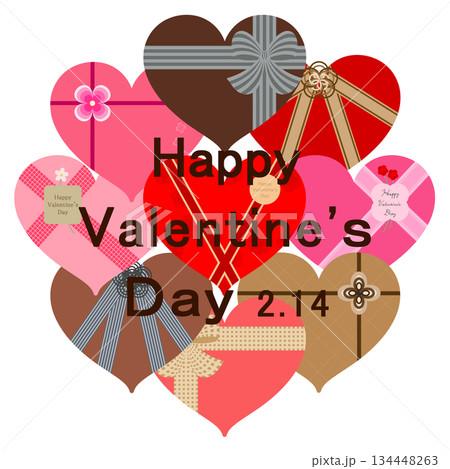 バレンタイン_ハート形プレゼントボックス 134448263