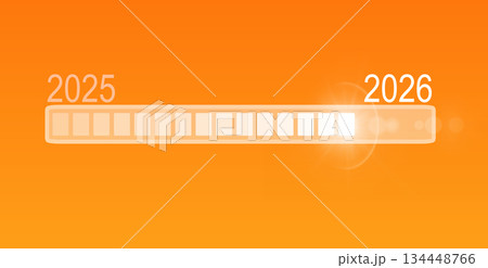 Loading bar update. Digital interface symbolizing 2025 to 2026 transition, data transfer, internet Loading bar update. Digital interface symbolizing 2025 to 2026 transition, data transfer, internet 134448766