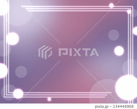 紫とピンクのグラデーションと光り輝くフレーム 134448908