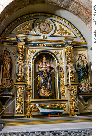 Interior of the Divino Salvador church , Igreja do divino Salvador in Alvor, Algarve, Portugal 134448946