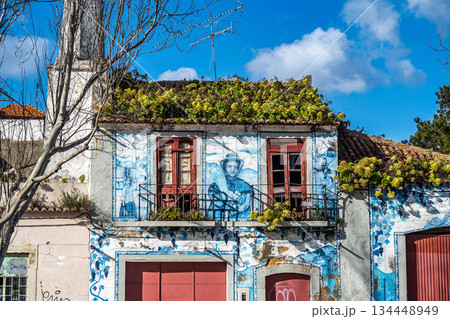 Painted old houses in Luisa Todi avenue and Largo Dr. Francisco Soveral square in Setubal, Portugal Painted old houses in Luisa Todi avenue and Largo Dr. Francisco Soveral square in Setubal, Portugal 134448949