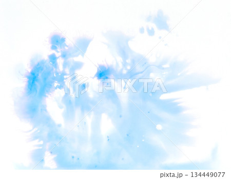 Abstract blue and white paint splash with bright fluid patterns on white Abstract blue and white paint splash with bright fluid patterns on white 134449077