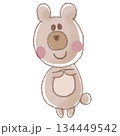 かわいい人気動物キャラクターイラスト素材【くまさん2】嬉しい　喜び　全身 134449542