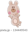 かわいい人気動物キャラクターイラスト素材【くまさん3】嬉しい　喜び　楽しい　全身 134449543