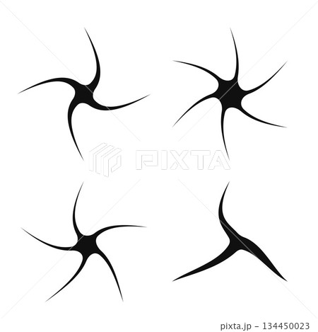 Abstract Silhouette Star Swirl Shape Collection Bundle.Vector Illustration 134450023