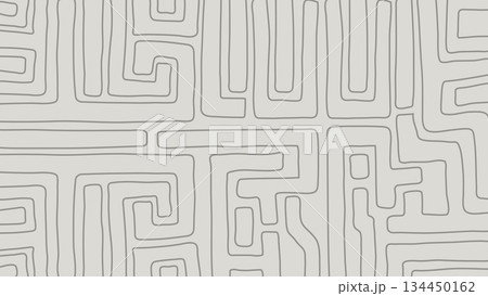 Abstract Maze Line Hand Drawn Seamless Pattern Background.Vector Illustration 134450162