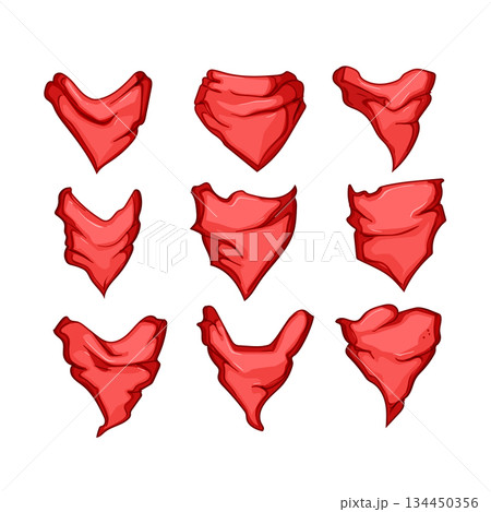 handkerchief wild west set cartoon vector illustration handkerchief wild west set cartoon vector illustration 134450356