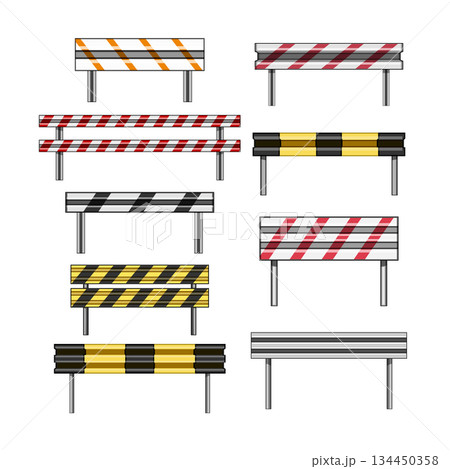 guard rails set cartoon vector illustration guard rails set cartoon vector illustration 134450358