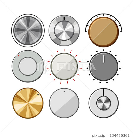 dial knob set cartoon vector illustration dial knob set cartoon vector illustration 134450361