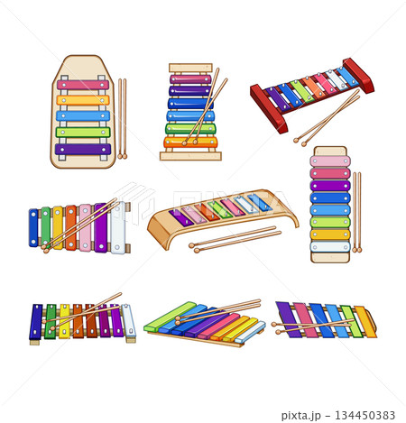 xylophone set cartoon vector illustration xylophone set cartoon vector illustration 134450383