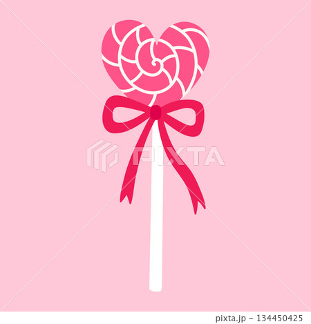 A cute heart-shaped lollipop 134450425